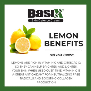 Benefits of Lemon in Basix Skin Defence Cream